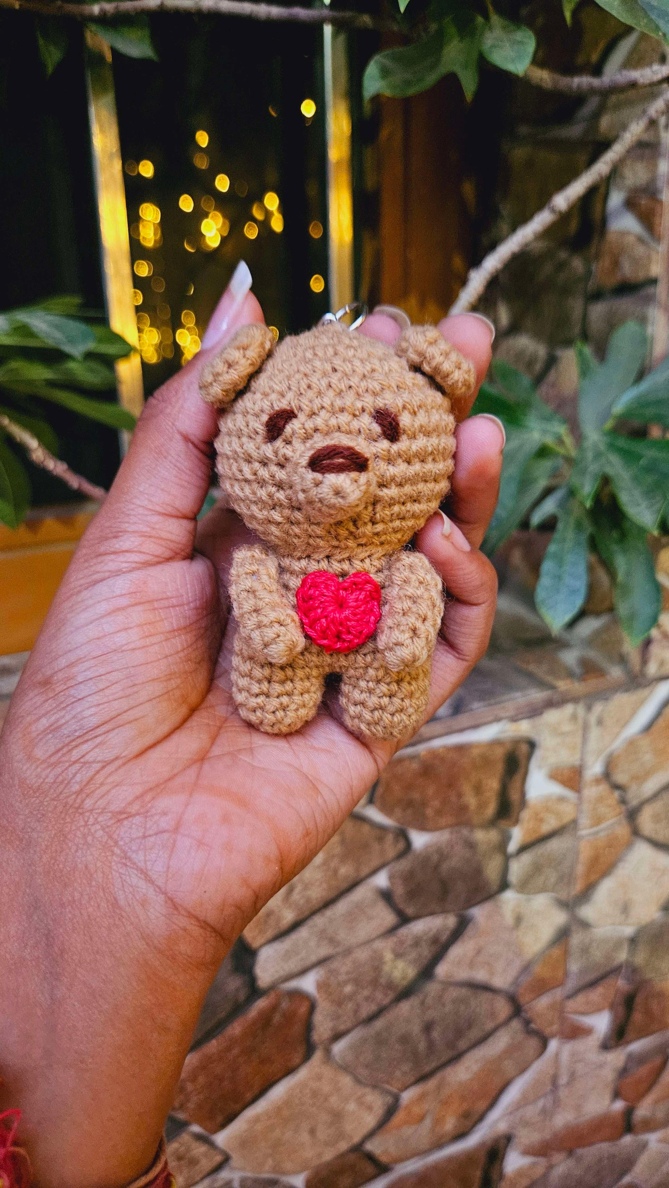 Brown teddy keychain