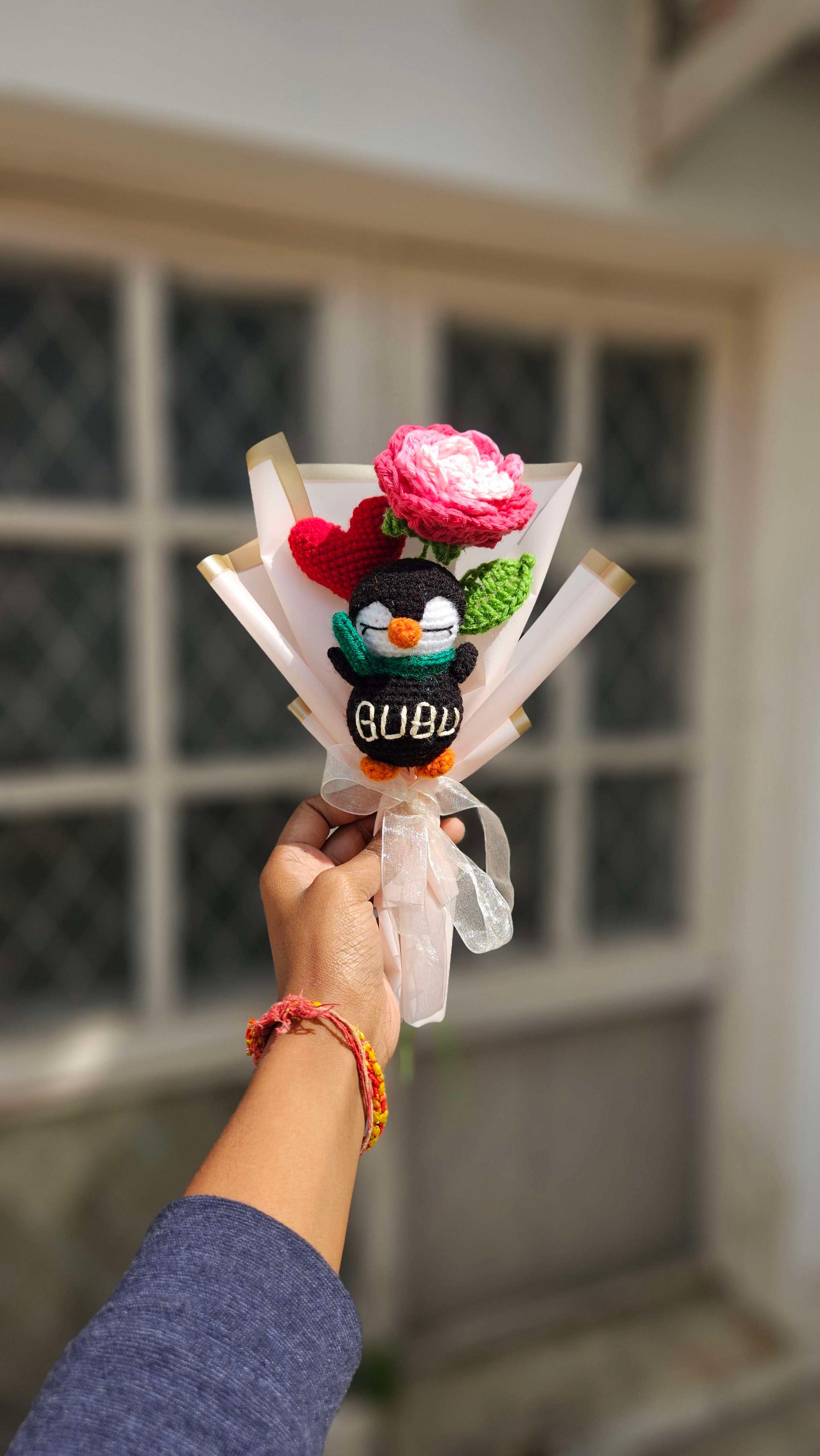 Penguin heart bouquet