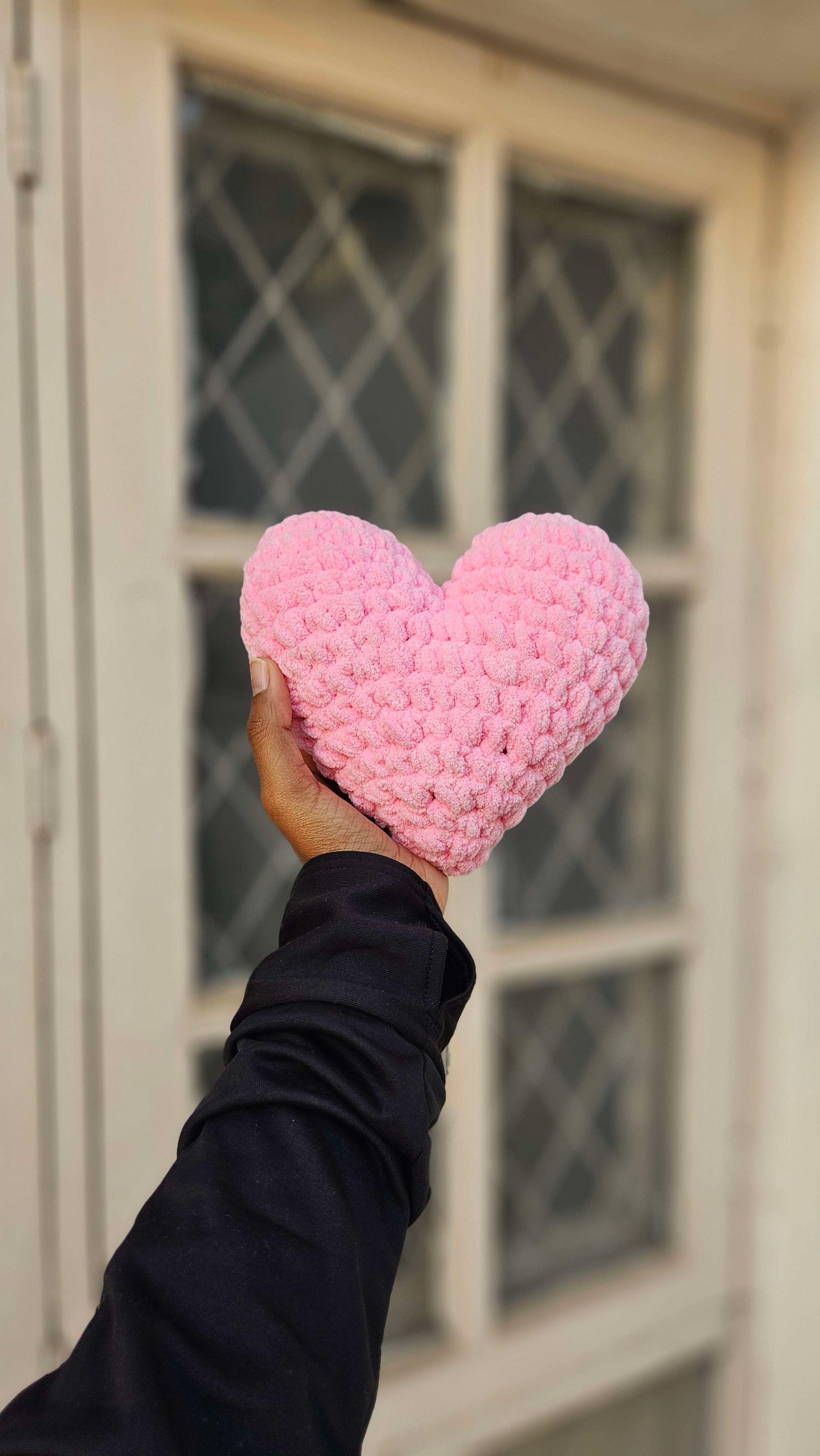 Pink plushie heart