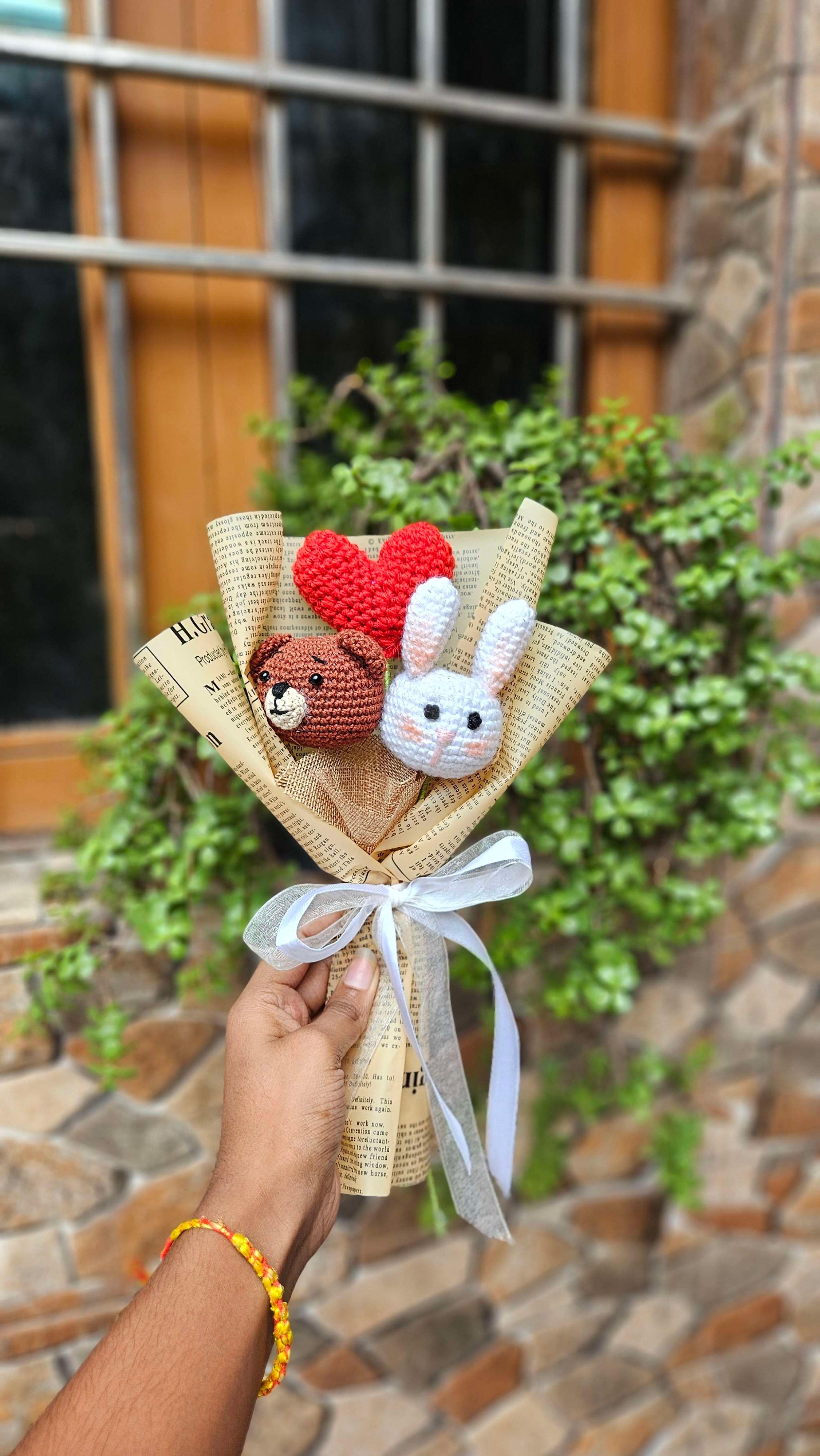 Heart character bouquet
