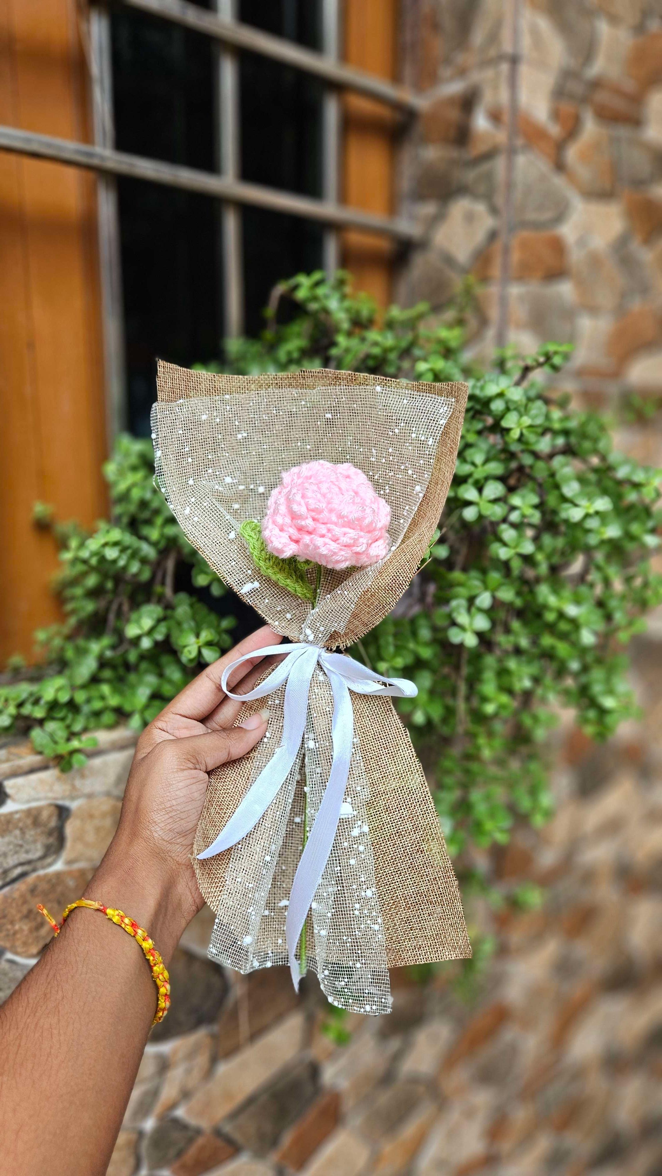 Rose with jute wrap