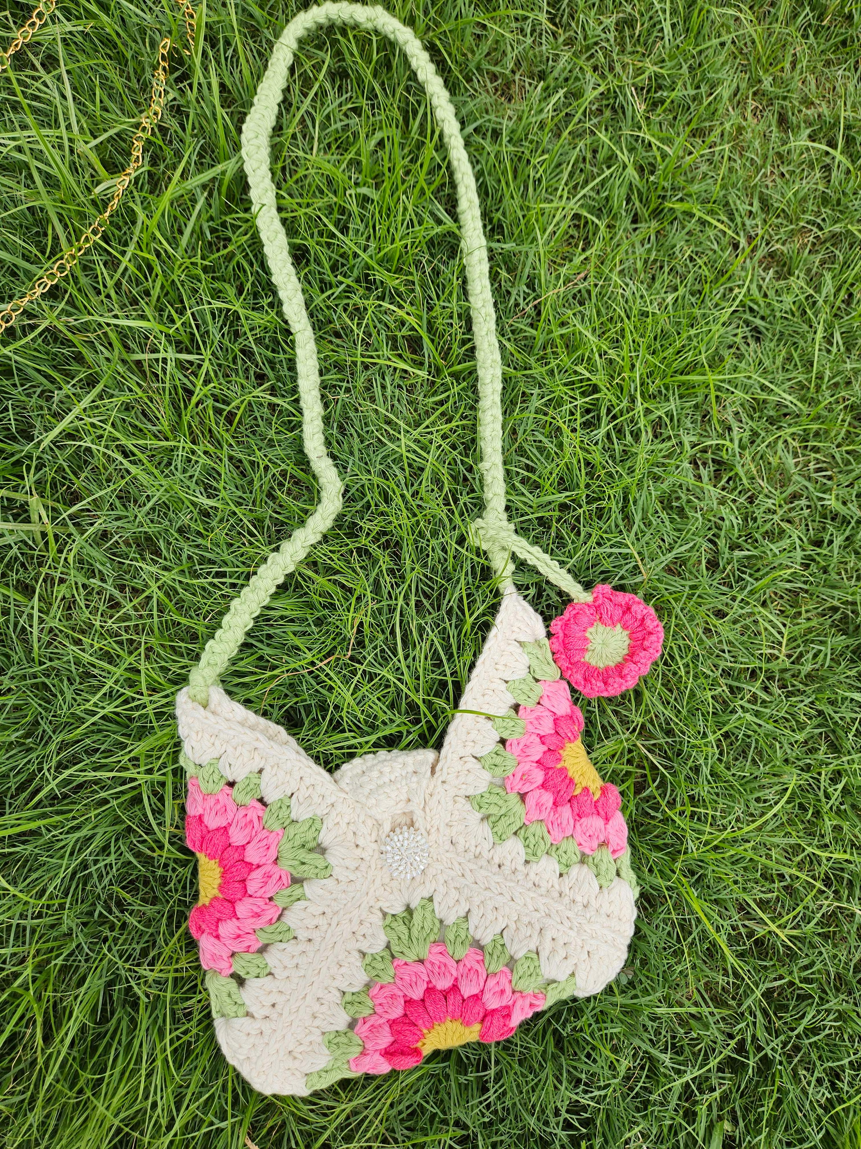 Granny square- flower design bag